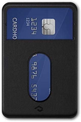 pitaka Phone Card Holder [MagEZ Card Sleeve 3.0] Stick on Wallet For Credit or Business Cards, Compatible With MagSafe, MagEZ Case for iPhone 1514/13/and Galaxy S24/S23/S22 - PU Leather, Black
