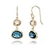 Simulated Blue Sapphire and Simulated Lt Topaz Drop Earrings