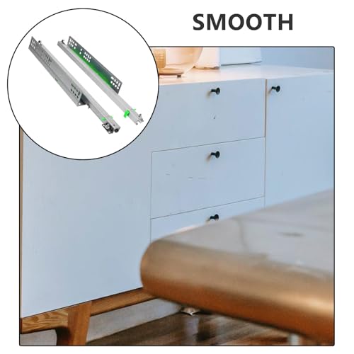 Glissières de tiroir inférieur en acier argenté à structure monobloc pour meuble - 7
