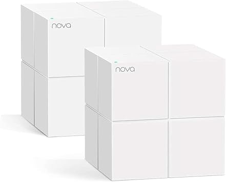 Tenda Nova MW6 2x Dual Band Mesh WLAN complete solution (up to 330m² WLAN 2x stations 4x gigabit ports for houses offices apartments MU-MIMO) replaced router Powerline & Repeater
