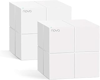 Tenda Nova MW6 Mesh WLAN System - AC1200 Dual Band Mesh Set - empfohlen für Häuser mit 1-2 Schlafzimmern - 4xGigabit Port - Ersetzt Router und Repeater - APP Steuerung -WPA2-2er Pack