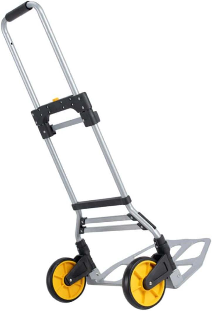 1Pc Portable Aluminum Alloy Folding Trolley Cart Lightweight and Luggage Hand Truck for Shopping Travel and Moving Easy to Lift and Use Various Settings