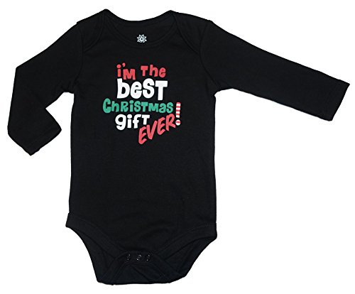 Topsville, Inc. Assorted Santa, Reindeer Baby Boys & Girls Christmas Bodysuit Dress up Outfit (18 Months, I'm The Ever!)