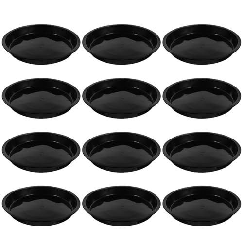 LALAFINA 25個 丸型プラスチック鉢受け皿 耐久性花盆底座托? すべり止め付き 植木鉢用水受けトレイ 室内外プランター整理用