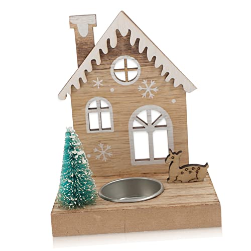 ERINGOGO Large Christmas Tree Decorations Santa Deer Candle Holder Tealight Decor