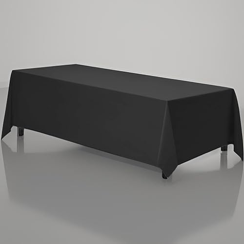 Mantel – Mantel de poliéster para mesa rectangular, mantel, manteles decorativos para fiestas, comedores, pícnics, lavable e irritable (negro, 1