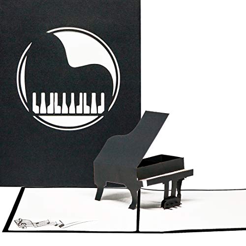 'Pop Up tarjeta de felicitación "Piano  3d Cumpleaños Tarjeta Piano, regalo GG02, Pop Up tarjeta Concierto, tarjeta plegable Piano, cupones de concierto