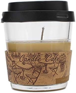 Coffee Cup Candle Glass Jar Scented Candle (Cafe Au Lait)