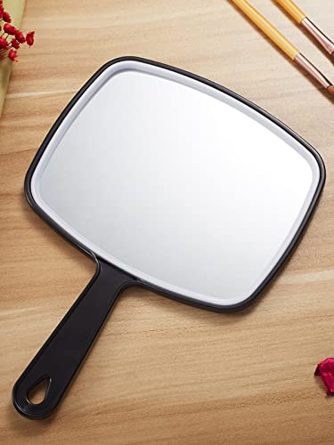 Omiro Hand Mirror, Black Handheld Mirror With Handle, 6.3" W X 9.6" L #TOP3