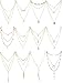 Finrezio 12 PCS Gold Plated Layered Necklace for Women Girls Sexy Long Choker Chain Y Necklace Bar Feather Pendent Necklace Sets