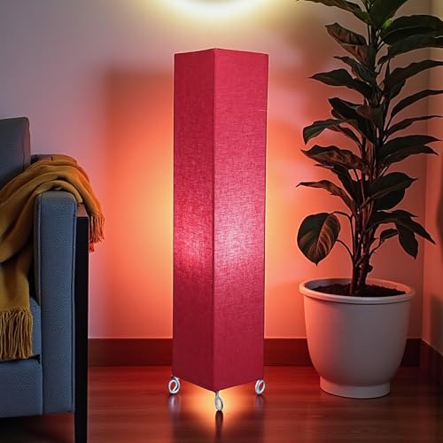 Image of Cotton Fabric Floor Lamp for Bedroom's Desk Lamp for LivingRoom, Bed Room, Office | Night Stand Dimmable Room Floor Lamp for Reading Corner Lamp | Bulb Included