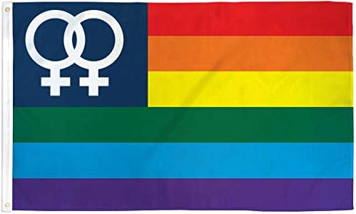 Rainbow Flag Lesbian Double Venus LGBT Festival Event Banner New 3x5 Sign image 2