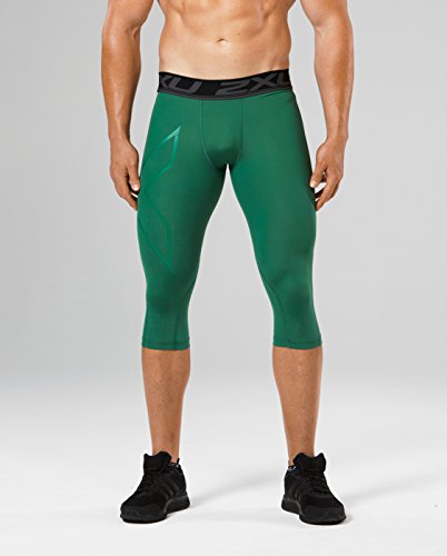 2Xu Men's Lkrm 3/4 Compression Tights, Bottle Green, Xx-Large/Tall #TOP1
