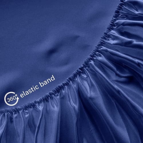 Satin Crib Sheets For Baby Hair, Fitted Sheet For Standard Crib Mattress, 2 Pack Ultra Soft Fitted Crib Sheet For Baby, Machine Washable, Grey And Navy #TOP3