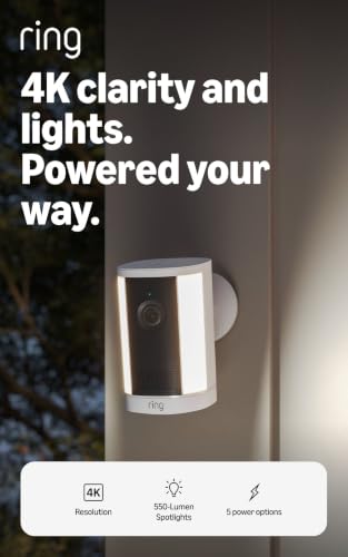 Ring Spotlight Cam 4K Plus, Battery, Retinal 4K, Easy DIY install, Motion-Activated Spotlights, Home or business securit - Detailed View