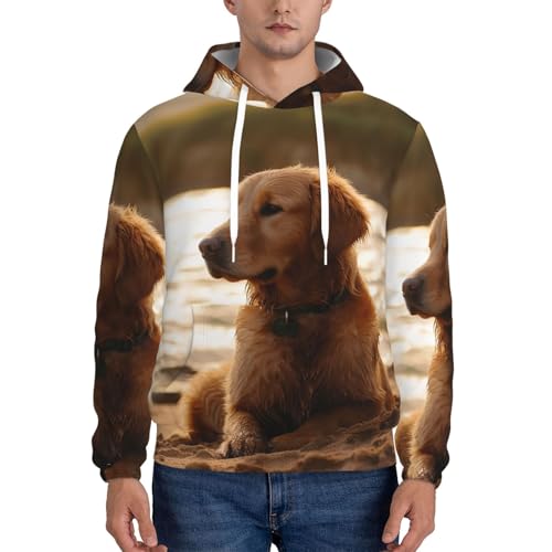 Men's Fleece Pullover Hoodie Long Sleeve Hooded Retriever Sweatshirt Casual Shirts With Pockets 4X-Large Black2