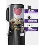 ACOQOOS Juicer Machines, Cold Press Juicer Whole Fruit and Vegetable with 5.3" Wider and Larger Feeding Chute (Capacity 1.8L), Easy to Clean Juicers with 2 Cups, Masticating Juicer Black - Image 5