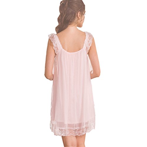 Women's Lace Vintage Victorian Nightgown Ladies Sleeveless Sleep Dress2