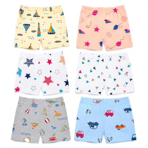 Image of Tinchuk Regular Unisex Printed Shorts, Regular Shorts for Girls and Boy's, (Set of 6, Multi-Coloured)