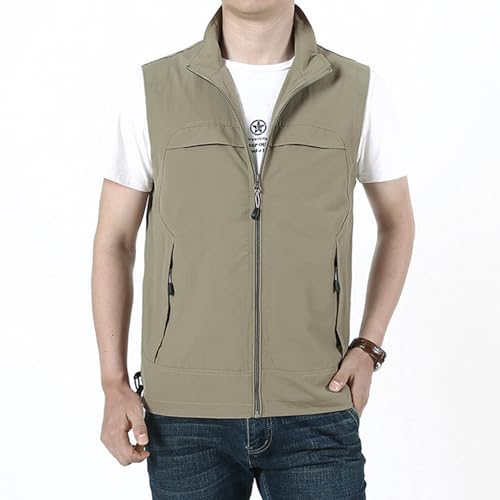 Mens Summer Utility Safari Vest Multi Pockets Fishing Vests Casual Sleeveless Jacket for Hiking Golf Lightweight4