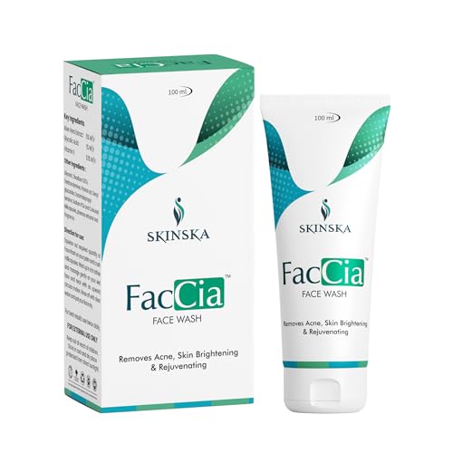 SKINSKA NATURALS Gentle Glycolic Acid Face Wash Gel with Aloe Vera & Vitamin E - Facial Cleanser for Smooth, Refreshed skin– Daily Skincare Travel Size for Men & Women – 3.38 Fl oz (100ml)