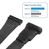 Xiatiaosann 2 Pack Small Mini USB 3.0 19 Pin 20 Pin Extension Header Adapter Cable, Motherboard USB3.0 Extension Cable for Mainboard 15cm 5.9-inch - Image 4
