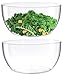 Large Salad Bowl, Circular Shaped In Premium Acrylic Break Resistant Clear, 146 Ounce 2 Count
