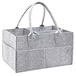 Yueshop Grey Felt Baby Diaper Caddy Nursery Storage Wipes Bag Nappy Organizer Container (Grey)