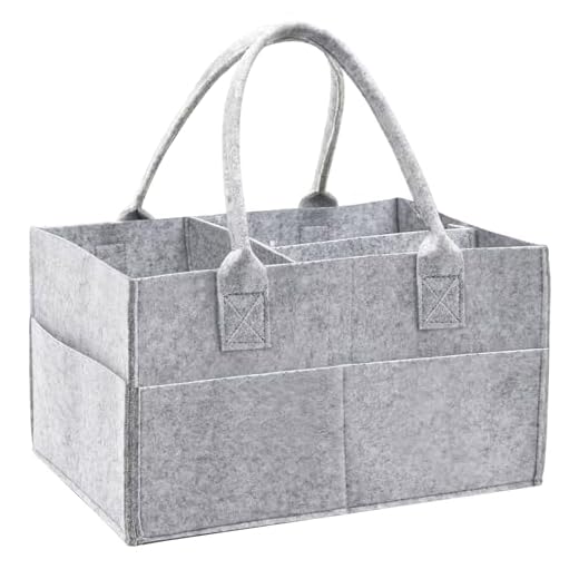 Yueshop Grey Felt Diaper Caddy Organizer