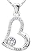 ALOV Jewelry Sterling Silver "love you mom" Love Heart Cubic Zirconia Pendant Necklace