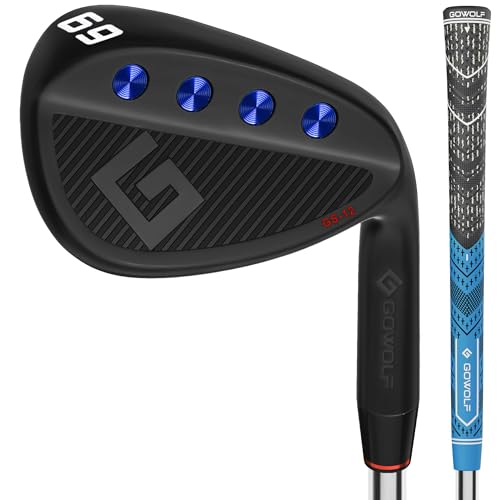 Gowolf 69 Degree Wedge Right Hand - Premium Forged Full Face Golf Wedges for Men Golf Gap Wedges Sand Wedge Lob Wedge Golf Clubs CNC Milled Face for More Spin - Great Golf Gifts (Black 69 Degree)