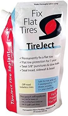 TireJect Off-Road 5-in-1 Flat Tire Protection Kit with Sealant Injector (80oz X-Large ATV/SxS Kit)