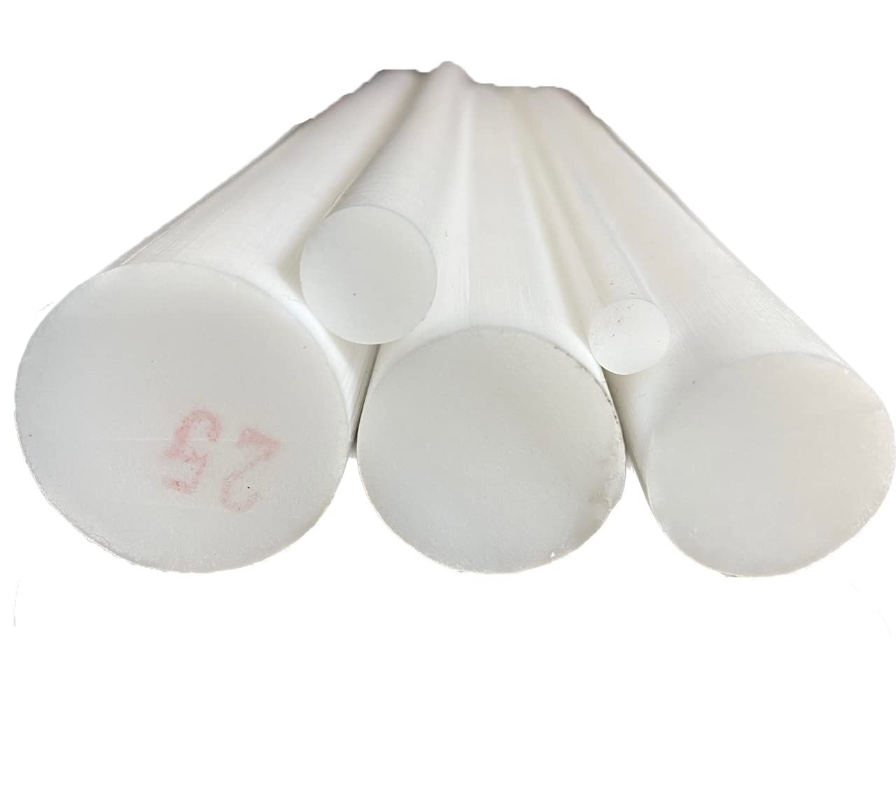 Tige ronde en PTFE - Téflon naturel, résistant aux produits chimiques, de qualité alimentaire et à faible friction - Durable et polyvalent - Jusqu'à 260 °C (diamètre 30 mm, 1000 mm (1 mètre)