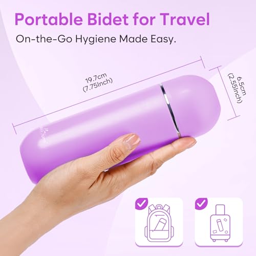 Image of Easy@Home Portable Travel Bidet: Peri Bottle for Postpartum Essentials - Handheld Sprayer Kit for Perineal Care & Personal Hygiene | 380ml (12.8oz) | Women & Men | EPB-01 Pink
