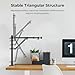 SMALLRIG Triangle Camera Desk Mount, Max. Load 3kg/ 6.6lbs, Overhead Mount with Auxiliary Support Rod, with Phone Holder and Small Ball Head for Camera/Phone/Light/Webcam