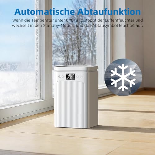 Luftentfeuchter 2200ML,Raumentfeuchter Elektrisch Tragbar Ultra Leise,Entfeuchter mit LED Display,2-12H Timer &7-Farben LED Licht,Automatischer Abschaltung, Dehumidifier for Home（weiß）