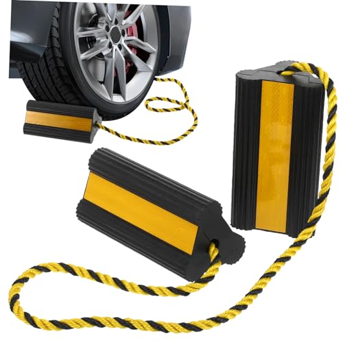 Cabilock Car Wheel Chocks Durable Rubber Tire Stoppers for Travel Trailers and Trucks Stabilizing Utility Trailer Accessories Design Enhanced Stability for Safe