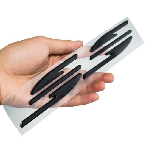 Image of 4Pc Impala SS Rear Quater Panel Emblems Plus Flying Impala Left and Right Emblem 3D Letter Badges Sticker Decal Replacement for 1994 1995 1996 10253595 CH-Flying Impala (Gloss Black)