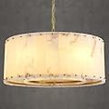 Alabaster Chandelier D24in Spanish Natural Marble Round Chandeliers,Alabaster Pendant Light Fixture,Modern Brass Dining Room Chandelier, Adjustable Gold Chandeliers for Bedroom,Bathroom,Entryway,Foyer