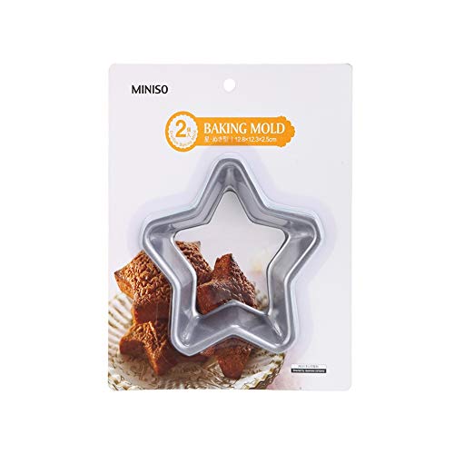 Image of MINISO Mini Baking Mould for Cake Pie Cookie Cutters,Starfish Baking Mold(Pack of 2, 5.0 * 1.0 * 4.8 inches)