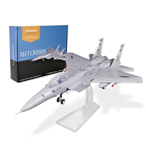 ArtorBricks Air Force Series F-15 Eagle Fighter Airplane Military Building Set Adult Gift.Including Model Display Rack (223 Pieces)