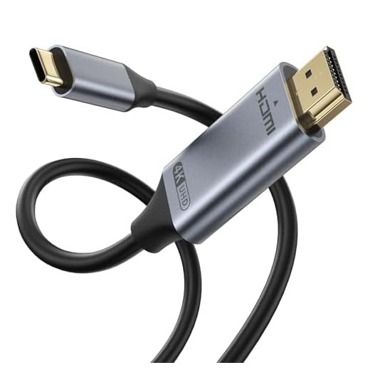 Amzpas USB C To HDMI,2M Cavo HDMI USB C 4K a 60Hz UHD Thunderbolt 3/4 per iPhone 16 Pro/Max/iPhone 15,MacBook Pro/Air,iMac,iPad Pro/Air,Samsung S23/S22/S10,Huawei P40 /P30,Dell XPS (60HZ)