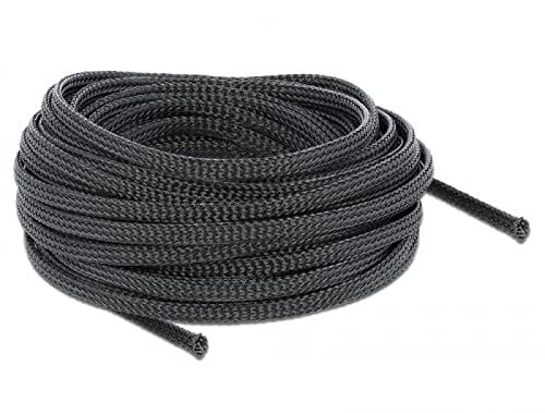 Tuyau tressé anti-nœud Delock 6 mm gaine noire extensible protège-câble 10m