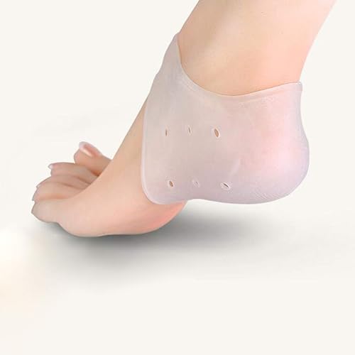 Miniatura 6 de Healifty 3 pares de protectores de talón de silicona para el talón agrietado con agujero para hombres y mujeres, piel seca y agrietada, calcetines