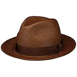 Made in Italy Borsalino Sombrero Panamá Darolan Mujer/Hombre - Made in Italy de Verano Paja Sol con Banda Grosgrain, Grosgrain Primavera/Verano - 56 cm marrón
