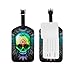 ALAZA Psychedelischer Schädel Marijuana Luggage Tag PU-Leder Tasche Koffer-Gepäck-Aufkleber