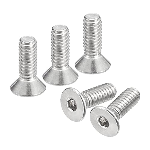 uxcell #8-32x1/2 Flat Countersunk Head Socket Cap Screws, 50Pcs 304 Stainless Steel Hex Socket Flat Head Screws, Full Thread, Countersunk Bolts