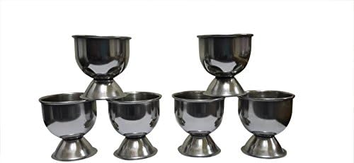 Set of 6 Handcrafted Stainless Steel Egg Cups