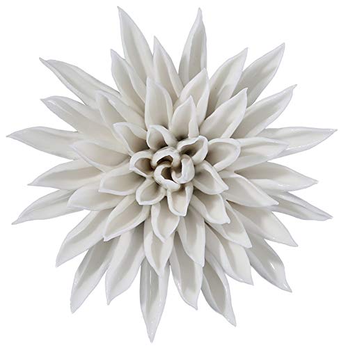 Alycaso Starfish Ceramic Flower Wall Décor Artificial 3D Flower Wall Art For Living Room Home Hallway Bedroom Kitchen Farmhouse Bathroom Dining Room, White, 4.33 Inch #TOP9