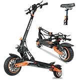 Electric Scooter Adults 1600W Motor 50 Miles Long Range & 40 MPH Top Speed Dual Suspension 48V 27AH Battery Folding E-Scooter Kick Scooter with Detachable Seat for Commuter Outdoor
